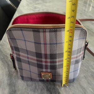 Dooney & Bourke Tiverton Plaid Trixie Crossbody- Gray, Black, and Red